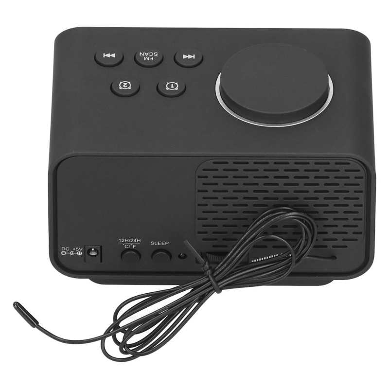 Electronic Clock Desktop Digital Radio Clock USB Charging Electronic Alarm Clock for Bedroom US 100-240V Radio Digital Clock