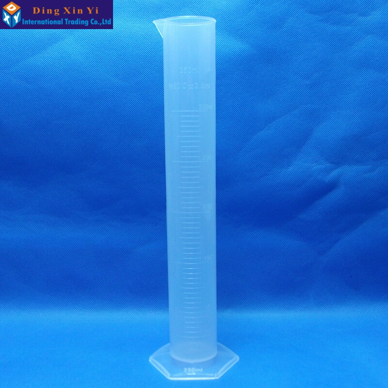 250Ml Meten Van Plastic Cilinder Afgestudeerd Cilinder Voor Laboratorium Test