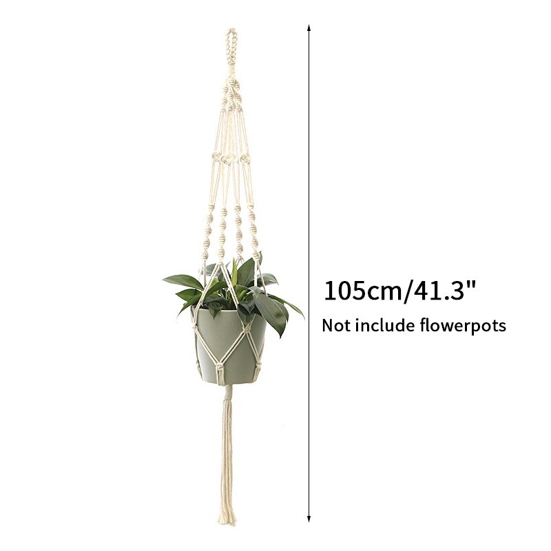 Nordic Opknoping Manden Bloempot Plant Houder Vintage Katoen Muur Opknoping Mand Bloempot Netto Macrame Plant Hangers Thuis Decor: S11  Hanging Baskets