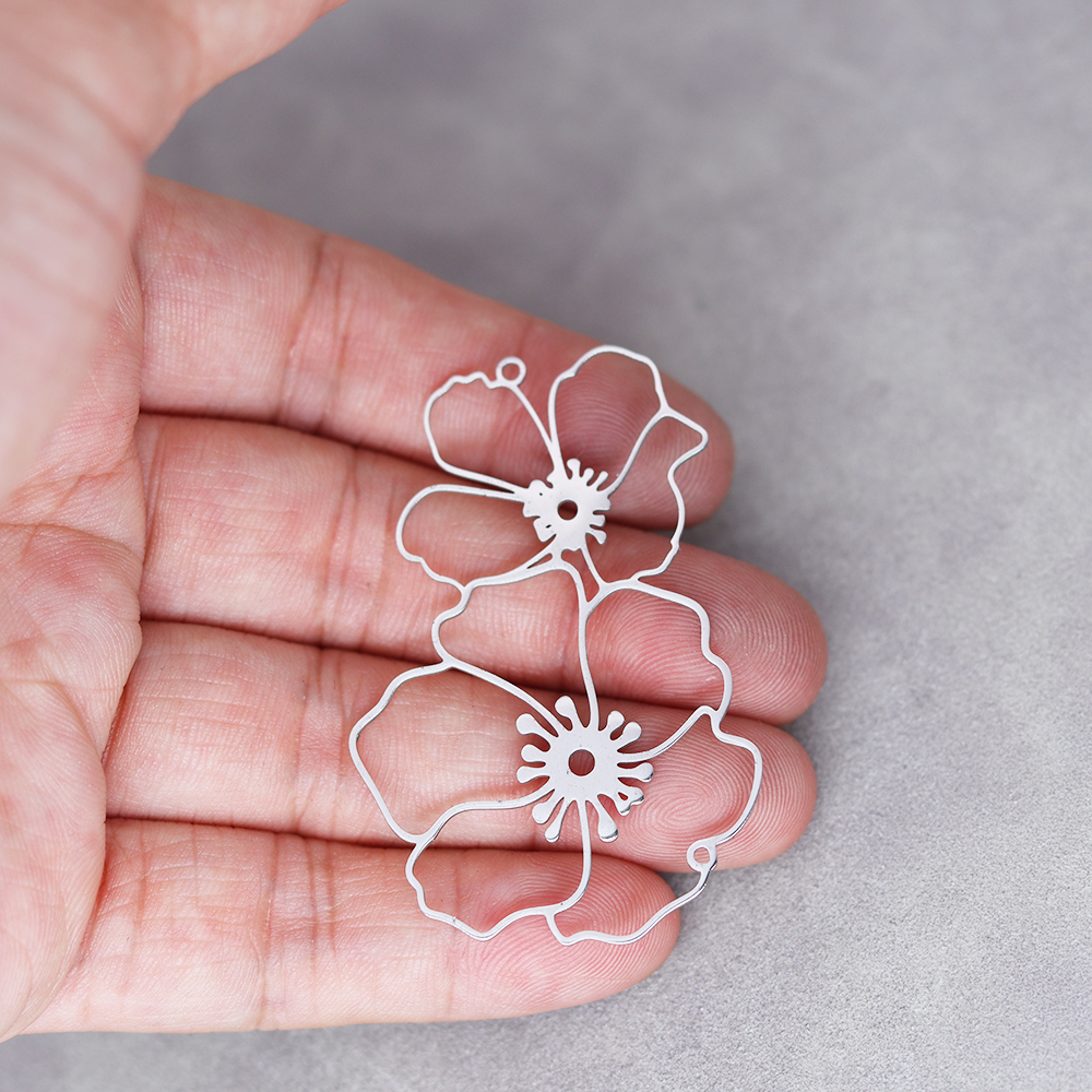 Breloques en forme de feuille d' Salix avec pompons, 3 pièces, bricolage artisanal, boucles d'oreilles Vintage, collier, fabrication de bijoux, feuilles de plantes, pendentif en acier inoxydable, accessoire