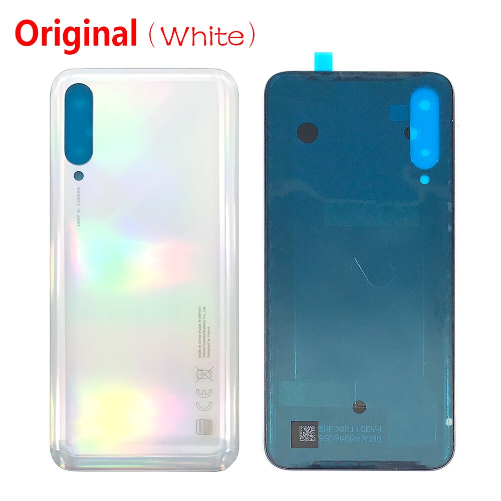 Original batteri baklucka glas bakre batterihus med lim för xiaomi mi  a3: Original ny vit