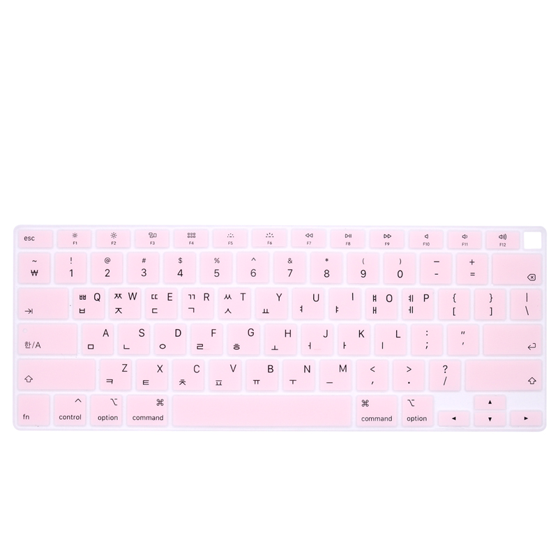 Korean Language US Layout Laptop Silicone Keyboard Cover Skin For MacBook Newest Air 13 Touch ID A2179 M1 A2337 Release): Pink