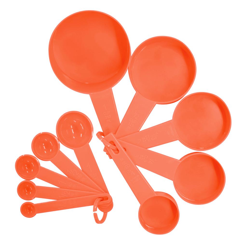 10 Uds 7 Color tazas de medir y cuchara medidora tipo pala mango de silicona herramienta de medición para cocina