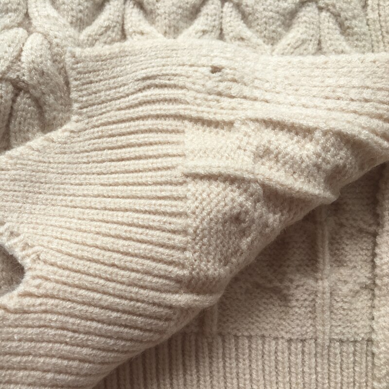 Del bambino del Maglione Delle Ragazze del Cardigan Del Merletto Del Tasto Della Perla Del Collare Toddle Maglione Della Ragazza Cappotto Caldo Molle Bambini Outwear Vestiti di Autunno della Molla 2-12Y