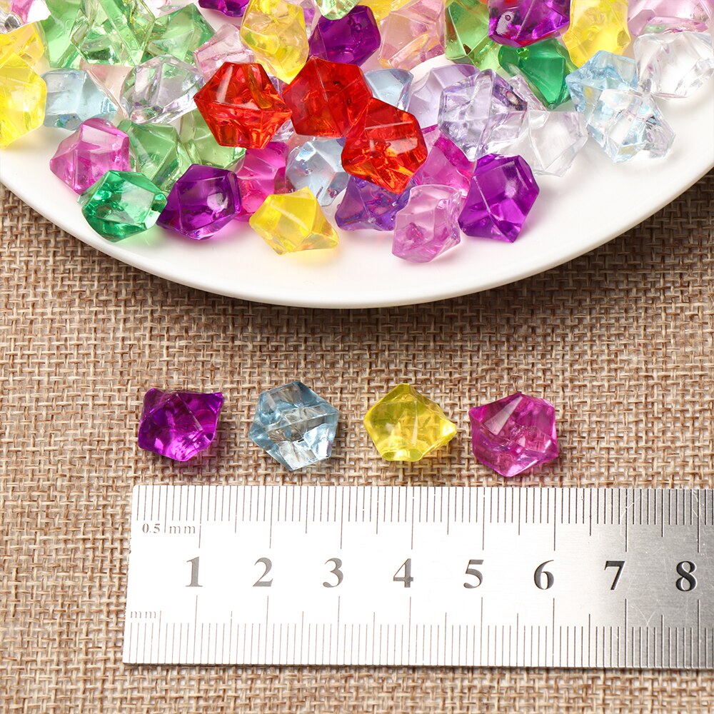 50 pièces/sac de 1.4x1.1cm | Pierres acryliques colorées d'aquarium, Cubes de glace en cristal décoratifs, Vase remplissage de galets réservoir de poissons, ornement de la maison