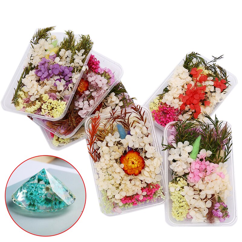 Collar con colgante de resina epoxi para hacer joyas, colgante de flores secas, Plantas secas para velas, bricolaje, para decoración de hogar y boda: 7