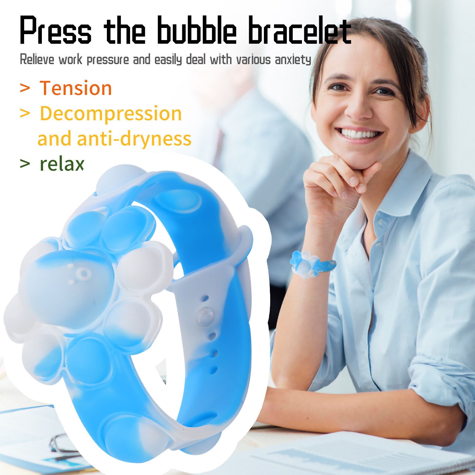 Fidget leker silikon barn spretter armbåndet push boble enkel fordypning voksne anti stress reliever sensorisk leke poppet