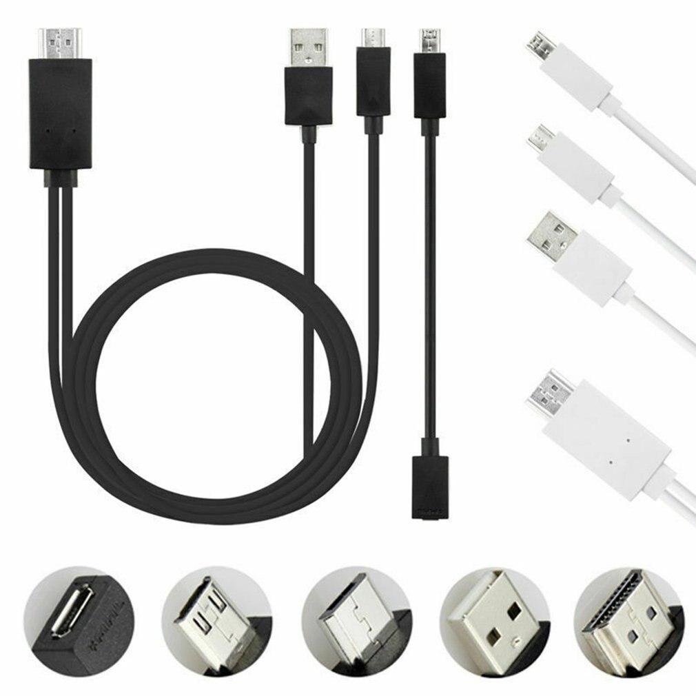 Adaptateur USB Femelle Vers HDMI Mâle 2-en-1 – 1080p, Plug & Play – Pour Android, IOS – Câble 1 M – Connecteur Téléphone à TV