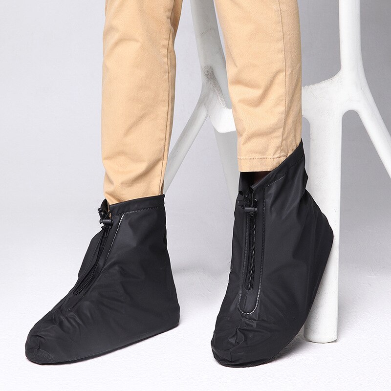 Regen Borghese Echt Product Dikke Antislip Zool Waterdicht Overshoe Fietsen Waterdichte Schoen Cover Pvc Black