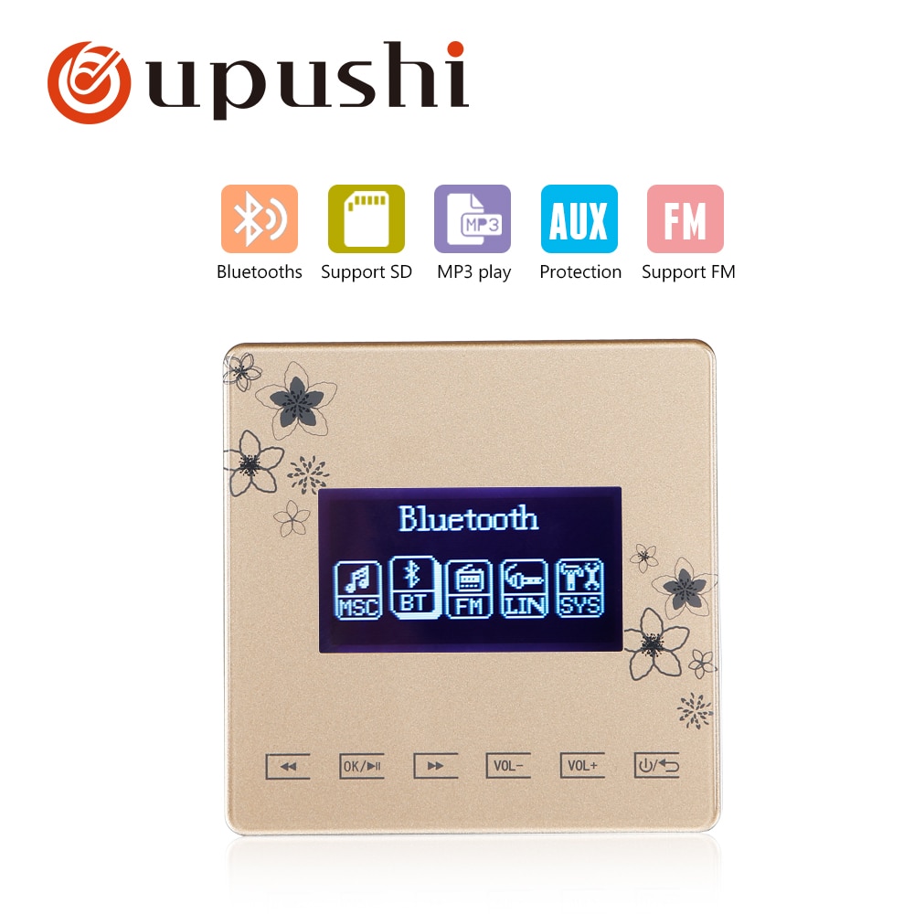 In muur versterker bluetooth oupushi smart home touch panel, Bluetooth digitale stereo versterker voor familie muziek systeem