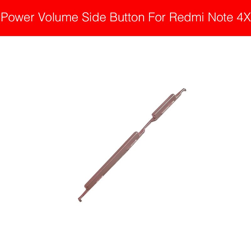 Power on/off+volym sidoknapp för xiaomi redmi hongmi red rice note 3 4 4x pro power volymkontroll reservdelar för sidoknapp: Roséguld not 4x