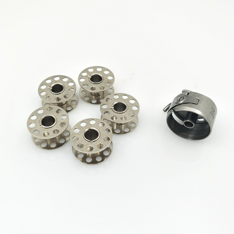 Industriel symaskine 1pc spolehus  + 5 stk spoler til bror janome singer symaskine sytilbehør 5 bb 5307