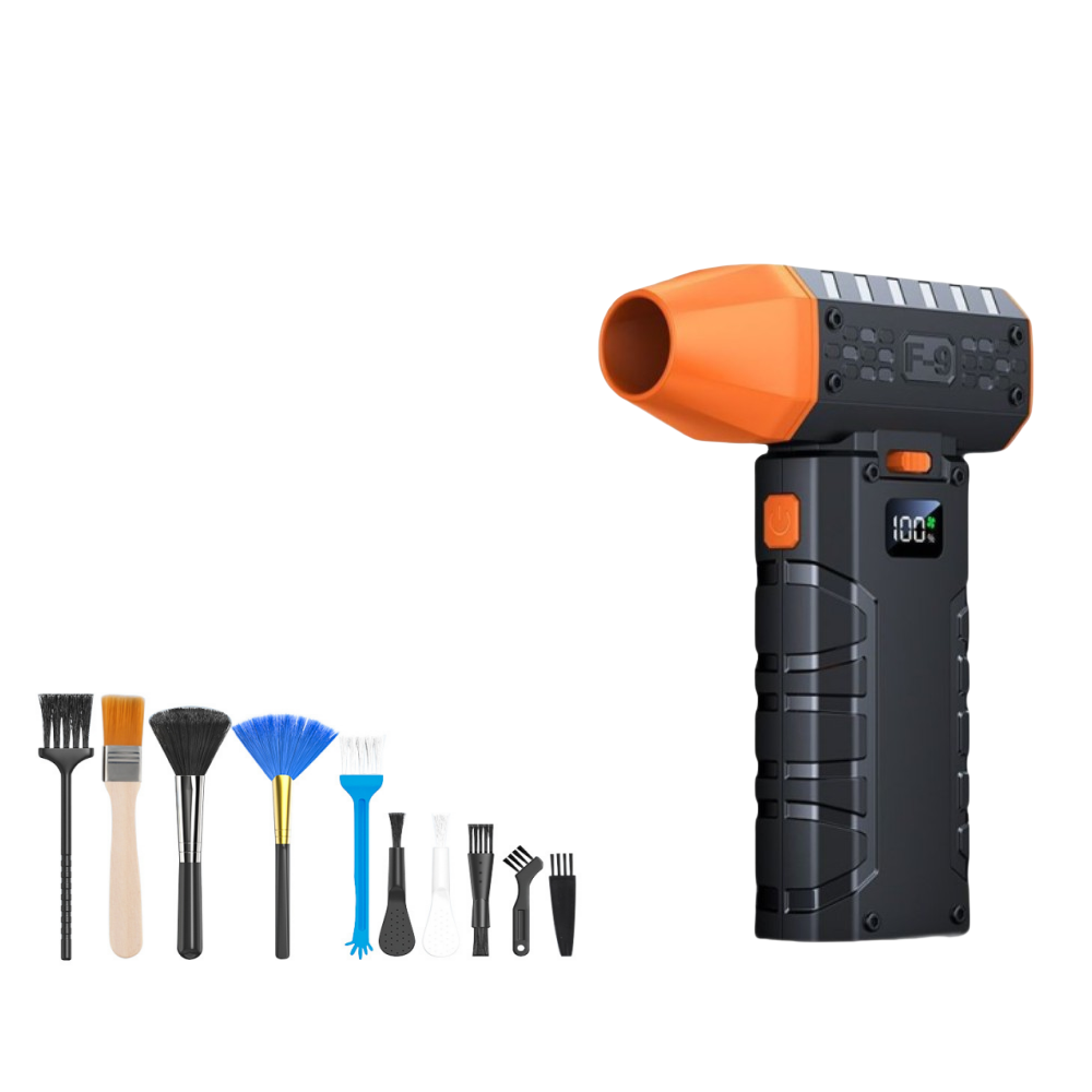 Mini krachtige luchtblazer 160000 RPM 52 m/s borstelloze motor Draagbare turbo-jetventilator Blower Batterij Air Duster Blower voor autobladeren: Goud