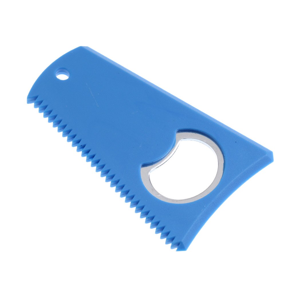 Durable Surfboard Skimboard Surf Wax Comb&amp; Scraper Remover With Lanyard Hole: blue