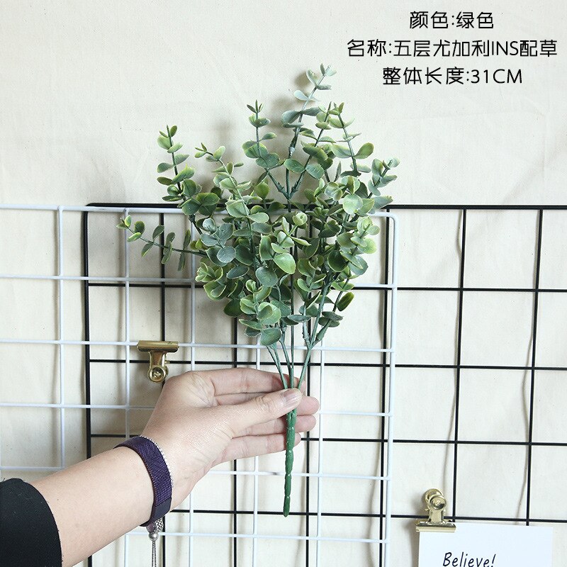 1pcs Simulation Eucalipto Single Artificial Eucalyptus Leaf Artificial Plants For Wedding Shooting Prop Home Decoration