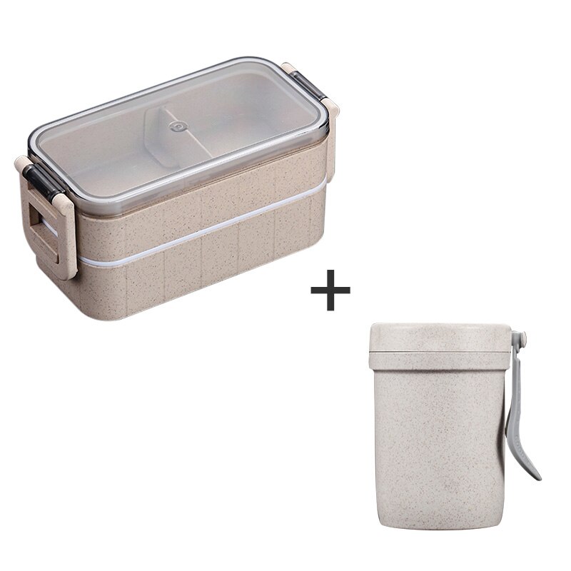 Microwave Bento Box Wheat Straw Child Lunch Box Japanese Dinnerware Leak-Proof Bento Lunch Box For Kids School Food Container