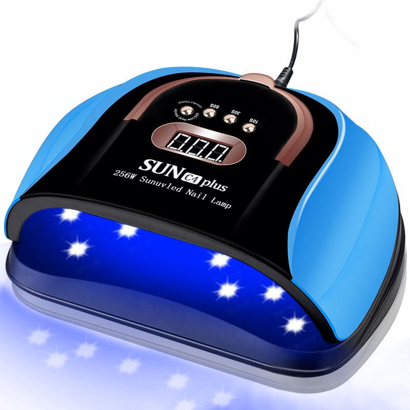 256W UV-LED-Nagellampe zum Trocknen von Nägeln Trockner-Gelpoliermittel mit Bewegungserkennung Professionelle UV-Lampe für Manikübetreffend-Salon-Trockner-Werkzeuge: Sonne C4 Plus Blau / AU Stecker