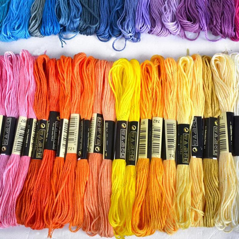 50Pcs/Set 8M Anchor Cross Stitch Cotton Embroidery Thread Floss Sewing Skeins Craft Dofferent Colors