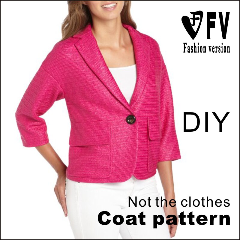 women's shoulder lapel short jacket garment cutting structure drawing 1:1 physical pattern BWT-30