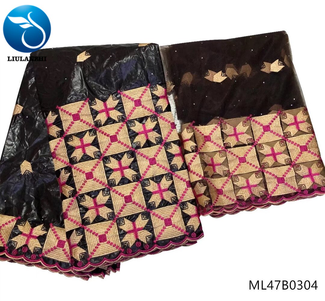 Liulanzhi Bazin Veters Stof Afrikaanse Kant Stof Bazin Riche Getzner Stof Jurk Voor Vrouwen 7Yards/lot ML47B03: ML47B0304