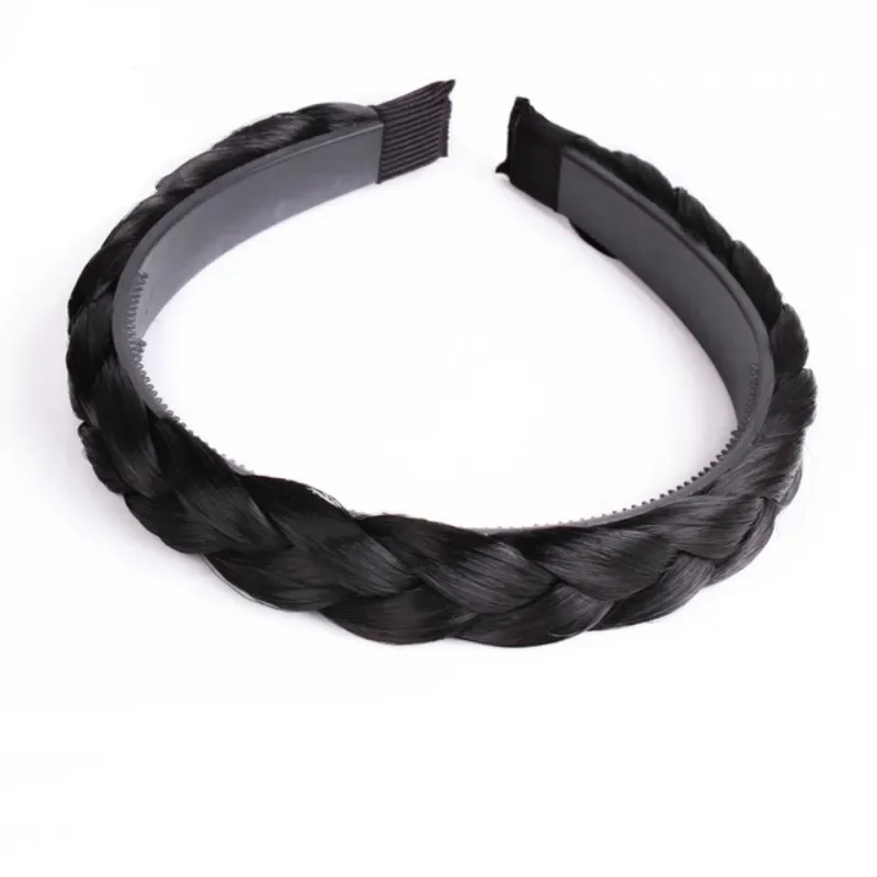 Women Hair Band Fishbone Braid Lazy Wig Twist Braid Headband Hairpin Bohemia Non-slip Headdress Bridal Hair Accessories: green