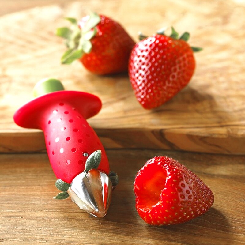 1 stks Keuken creatieve Aardbeien pedicle removal Cut de fruit rode aardbei promotionele slicer zaaimachine