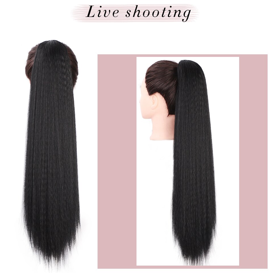 Aisibeauty pitkä afro kinky kihara poninhäntä hiustenpidennys 22 tuumaa synteettinen kiristettävä maissihiuspala naisille musta luonnollinen