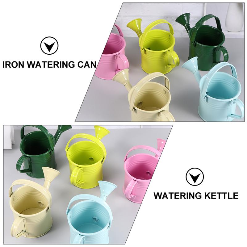 6 stuks mooie tuingieters van ijzer, kindergieters in meerdere kleuren