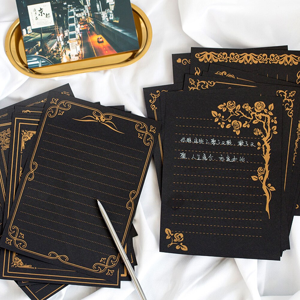 8 Sheets Vintage Letter Paper Wedding Invitation Writing Stationery Paper Pad Note Letter School Office Supplies