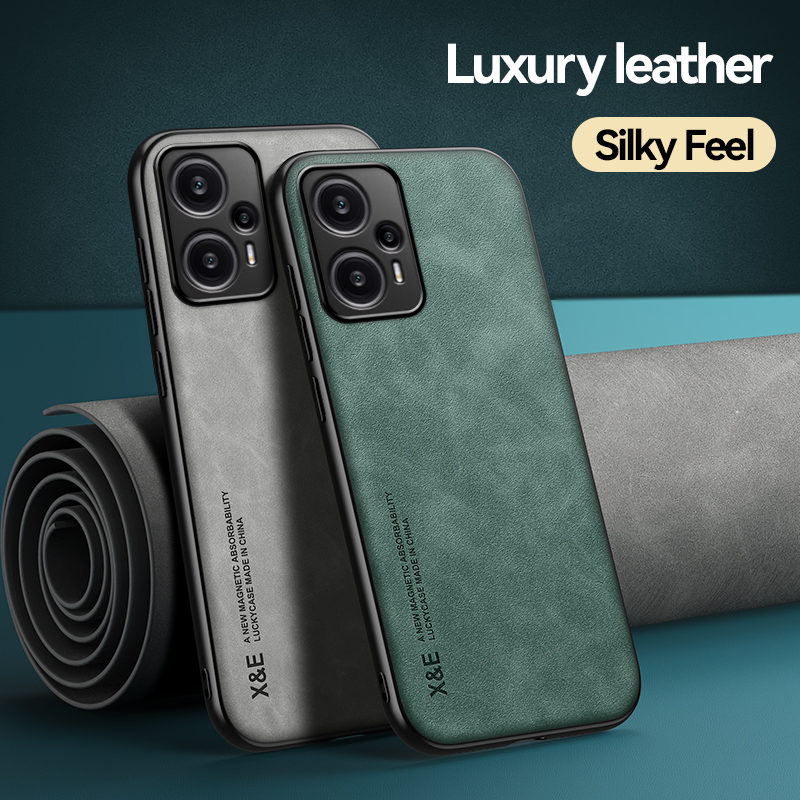 Voor Xiaomi POCO F5 Lederen Case Schapenvacht Textuur Achterkant Schokbestendig Telefoon Case voor Xiaomi Poco F5 Pro 5G