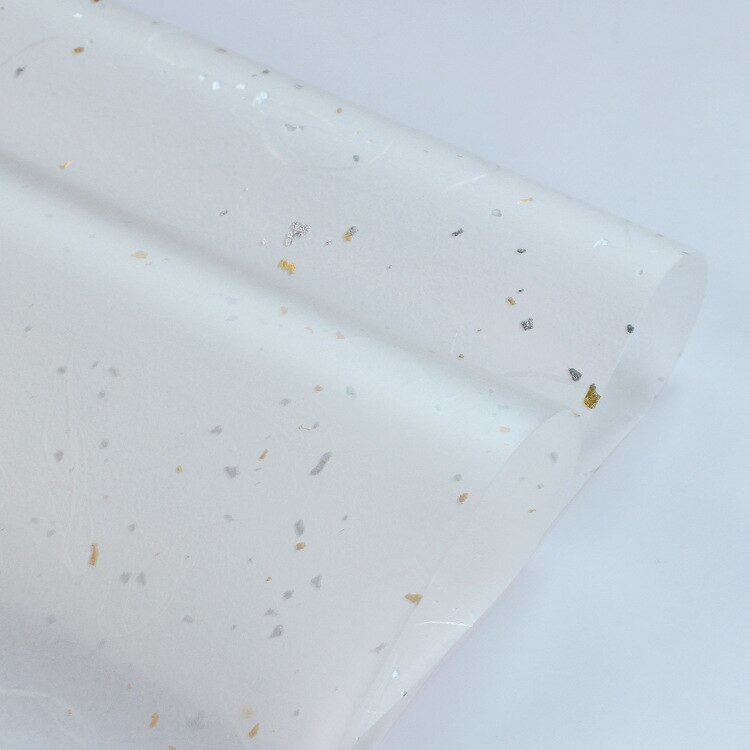 Guld sølv pailletter silkepapir 10 stk/parti vintøj emballage blomster indpakningspapir emballage håndværkspapir: Hvid
