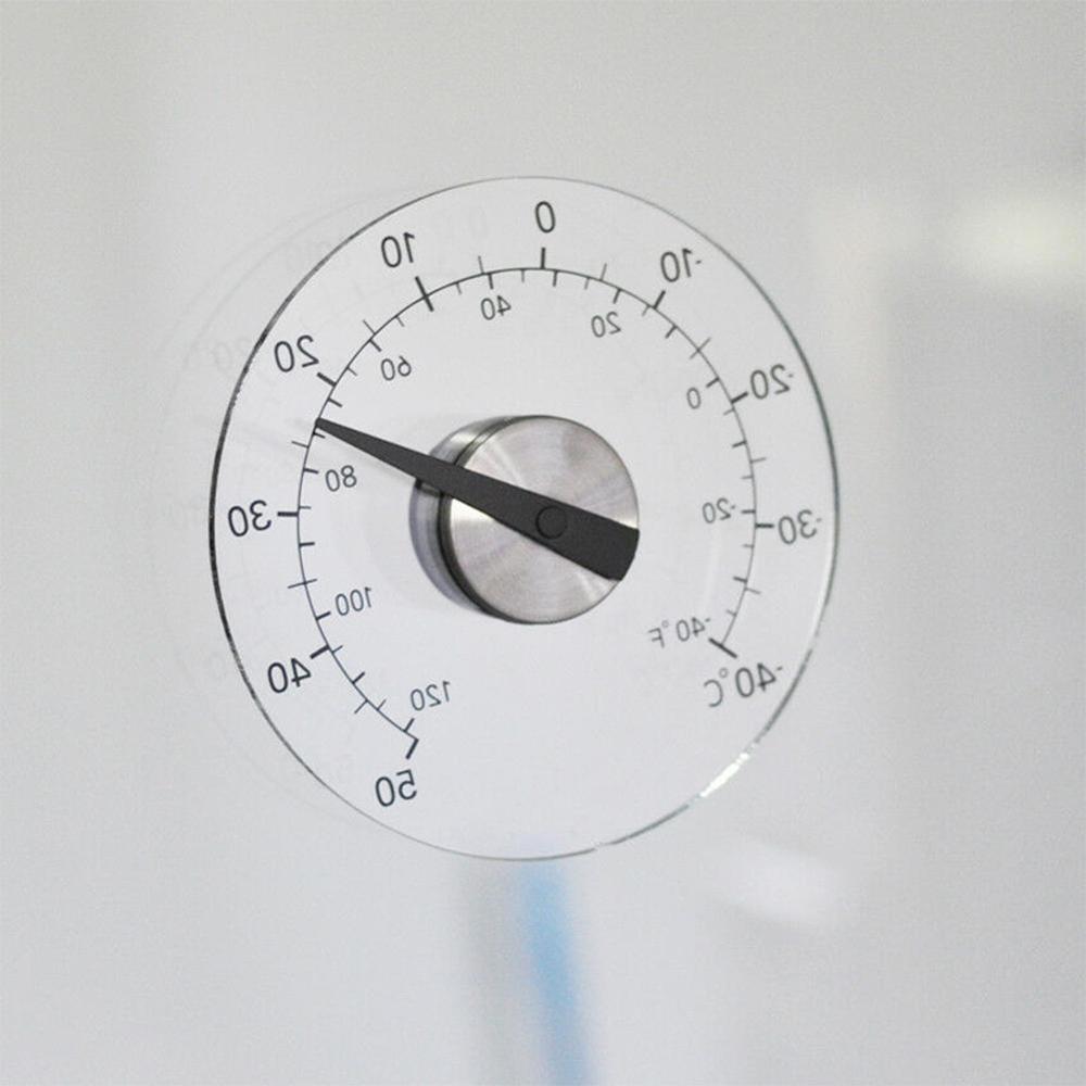 Cirkulært gennemsigtigt udendørs vindue termometer temperaturværktøj vejrstation  u3 u 5