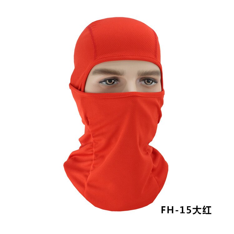 Lente Zomer Winddicht Ademend Balaclava Masker Goede Volledige Gezicht Ski Mask Mesh Stof Effen Kleur Balaclava: Rood