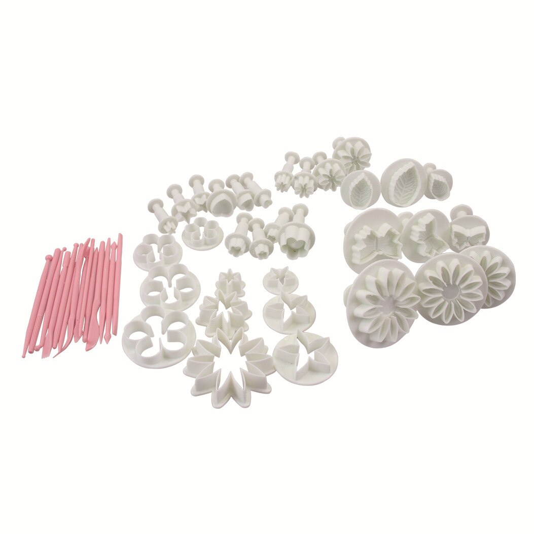 20pcs Polymer Clay Cutter Mini Fondant Cookie Plunger Cutters Sugarcraft Cake Decorating Square Heart Shape Embossing Mold Tools: 47pcs set