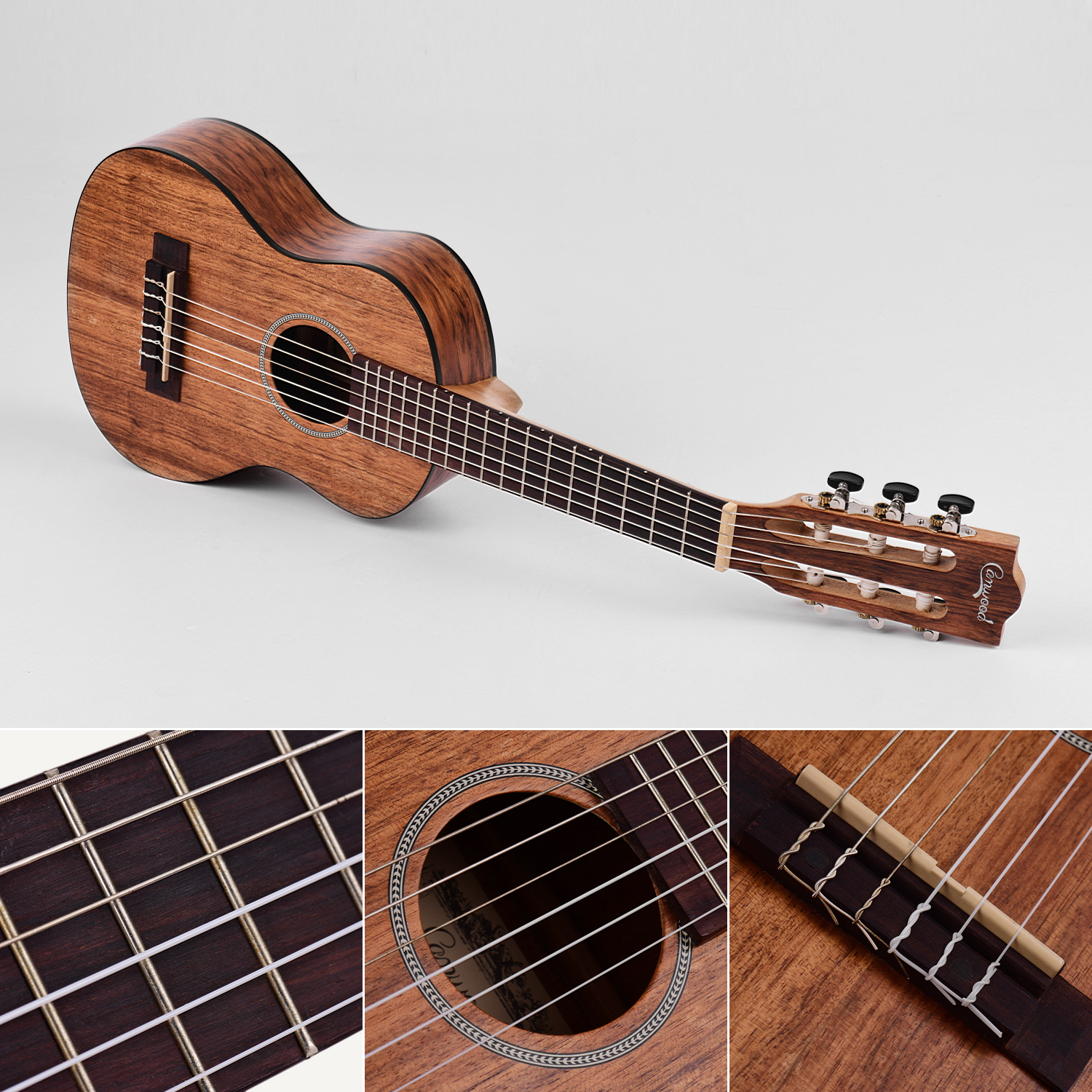 Camwood 21/23/28 Inch 15 Frets Mahonie Sopraan Ukulele Set Gitaar Sapele Teakhout 4 Strings Hawaiian Gitaar muziekinstrumenten