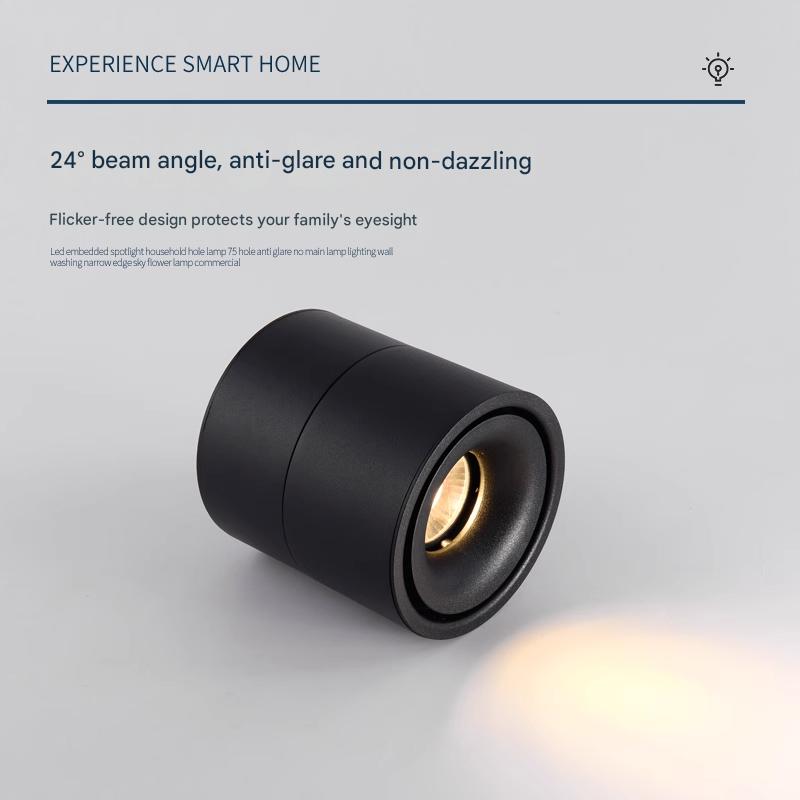 Surface mounted spotlight adjustable angle single folding ceiling downlight household without main light aisle ceiling light