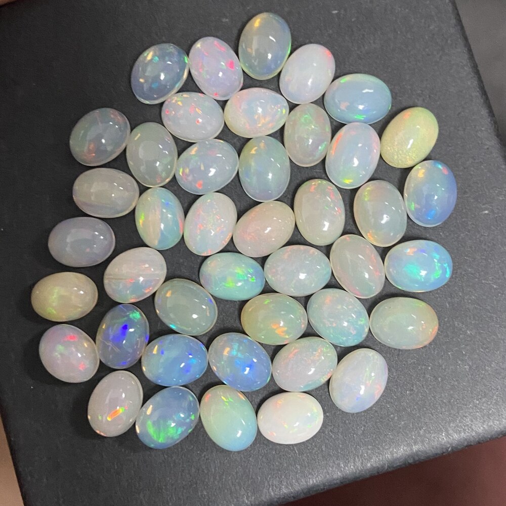 Meisidian handgefertigter 7 x 9mm ovaler flatback-cabochon, Original südafrikanischer natürlicher Opal-edelstein