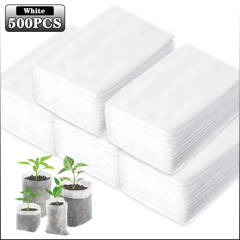 100-1000PCS Fabric Plant Seedling Bags for Vegetables Flowers Herbs and Plant Growth Eco Friendly Nursery Pots Gardening Bags: XL / Lavender