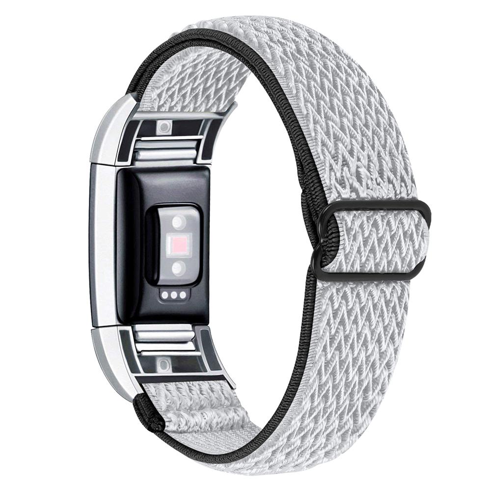 Weiches Nylonband für Fitbit Charge 2, Sport, gewebt, elastisch, dehnbar, Solo-Uhrenarmband, Schlaufe für Fitbit Charge 2 Ersatz