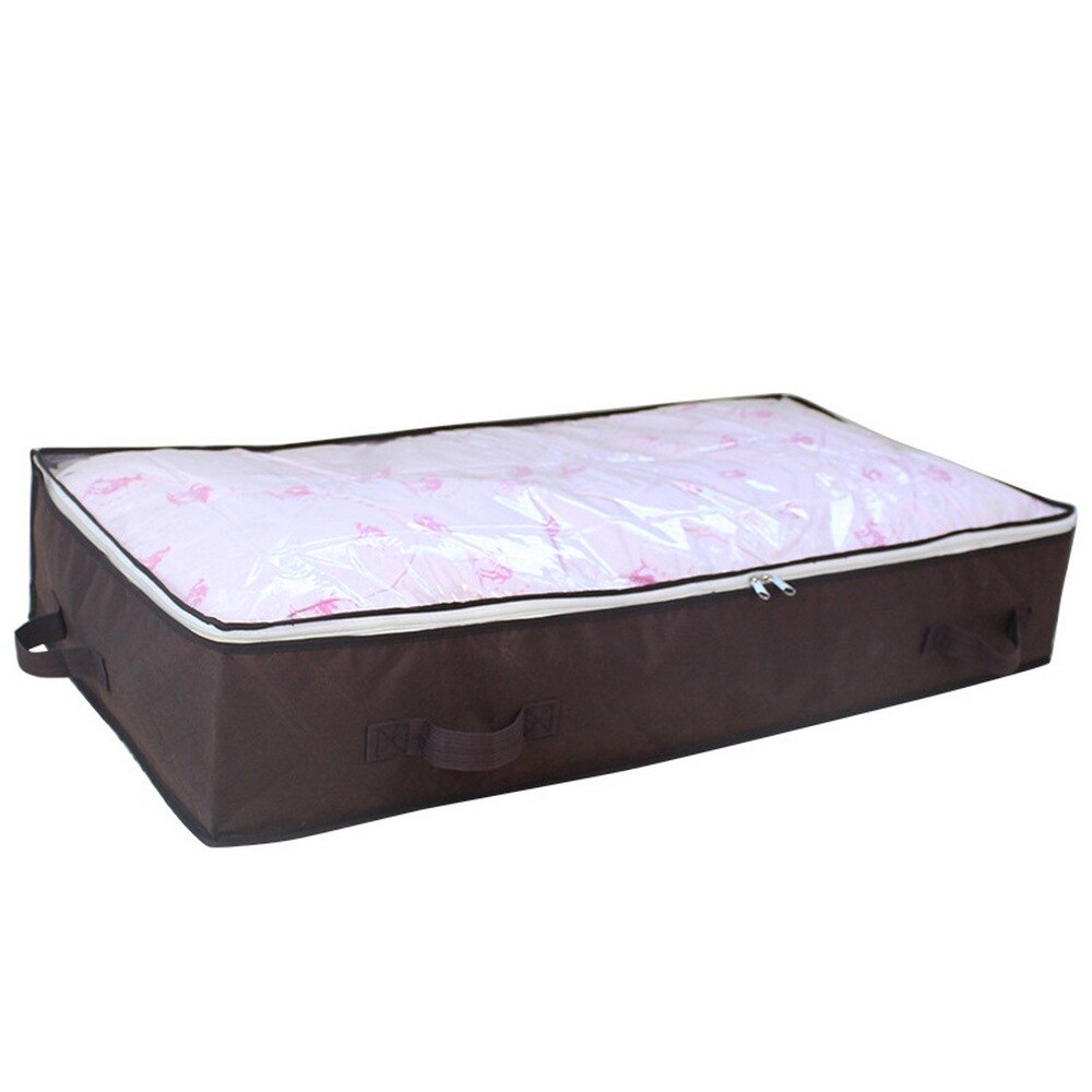 Opvouwbare Onderbed Opbergtas Grote Onder Bed Opbergdozen Closet Ademend Waterdicht Underbed Kleding Quilt Opbergzakken: Chocolade