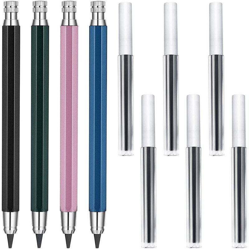 10 Piece 5.6mm Pencils Set Sketch Up Metal Automatic Mechanical Graphite Pencil for Crafting,Art Sketching,Woodworking: Default Title