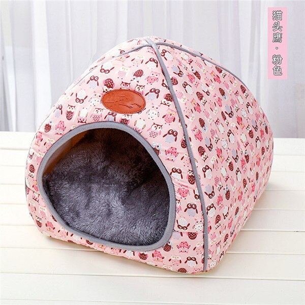 Opvouwbare hond bedden voor kleine middelgrote grote honden sofa Hond Huis Kennel Met Mat pet Cat Bed Pet Puppy Nest pet Shop huis warm: Rood / L