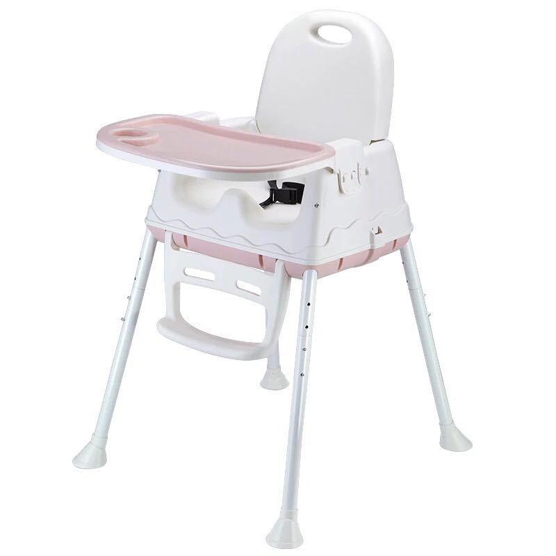 Babyvoeding Hoge Stoel Voor Kinderen Voeden Stoelen Draagbare Verstelbare Baby Eten Eetkamerstoel Plastic Veiligheid Baby Tafel Stoelen: Roze