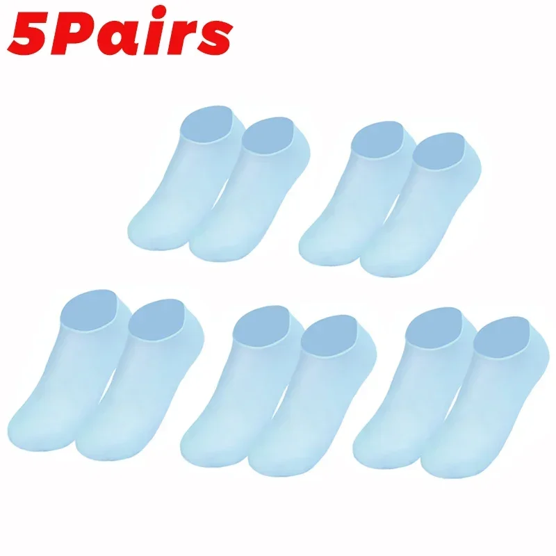 Chaussettes en silicone anti-Contation pour les pieds, 1 à 5 paires, respirantes, exextensibles, gel, suppression de la fréquence, hydratant pour la peau, outil de massage des pieds: Orange