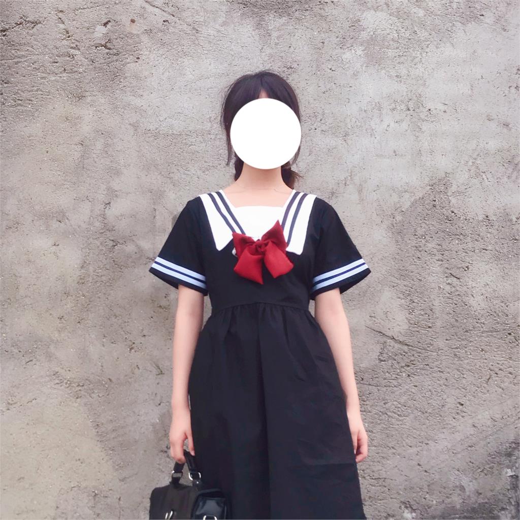 Japanse college-stijl jk marine matrozenpak lange jurk dames zomer japanse schooluniform matrozenuniform