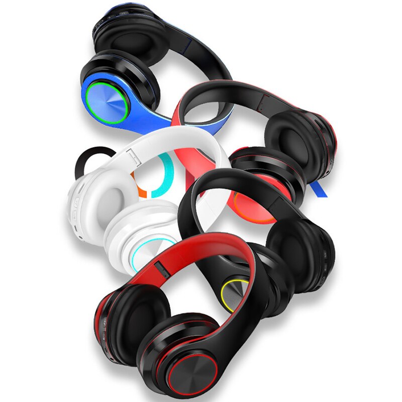 B39 Gaming Hoofdtelefoon Knipperende Led Bluetooth Draadloze Headset Kid Meisje Stereo Muziek Oordopjes Telefoon Oortelefoon Voor Iphone 12