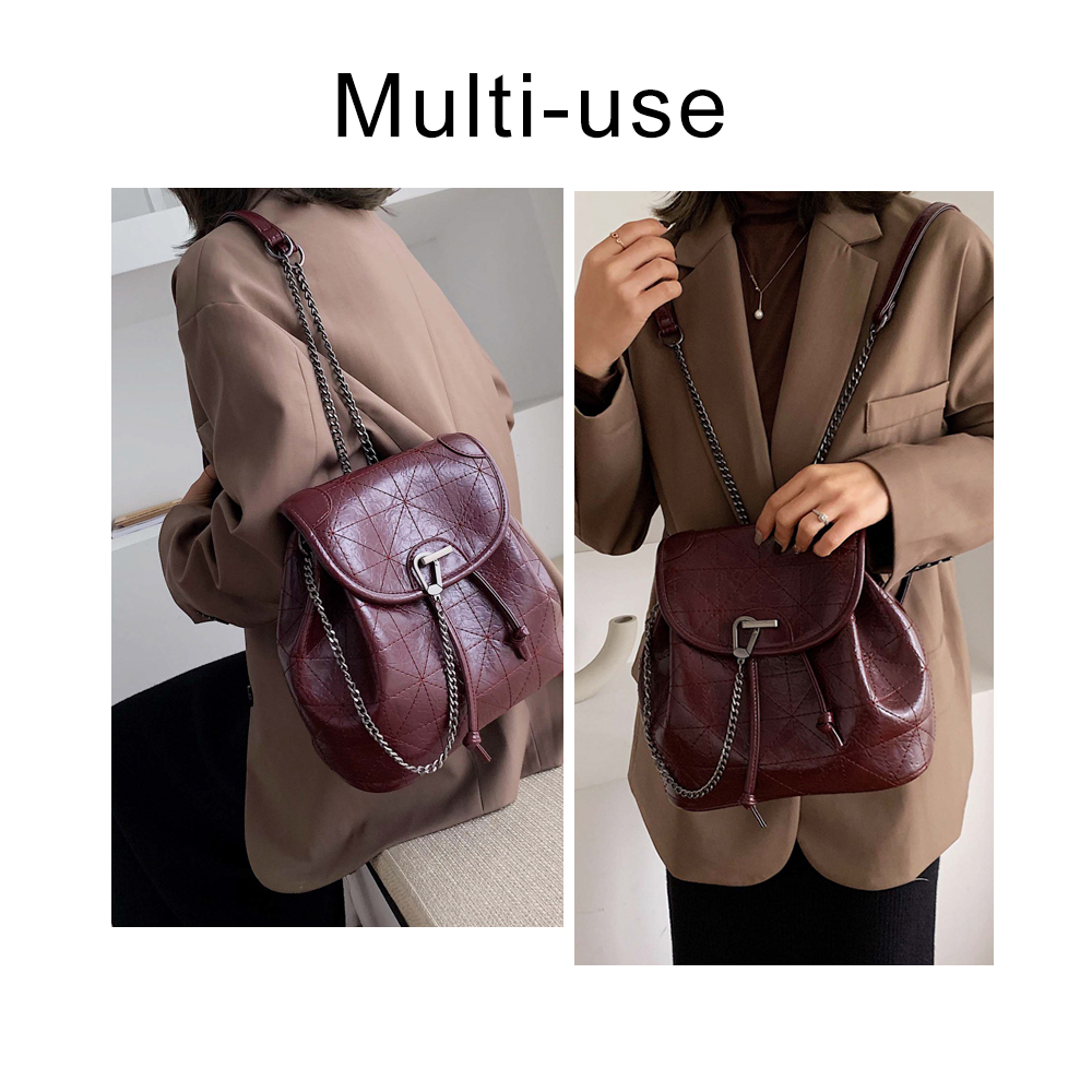 Femmes sac à dos femme sac à bandoulière multi-usages décontracté dames petite chaîne sac à dos sac de voyage pour filles sac à dos