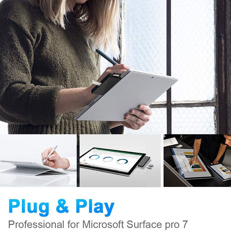 Estación de acoplamiento para Surface Pro 7, USB tipo C, Surface Pro 7 en 1, Hub para Surface Pro 7, accesorios