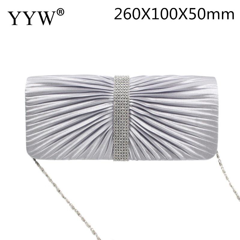 Rhinestone Clutch Bag Women Long Wallet Purse Clutch Female Wedding Bags With Chain Sac Main Femme Envelope Clutch: silver