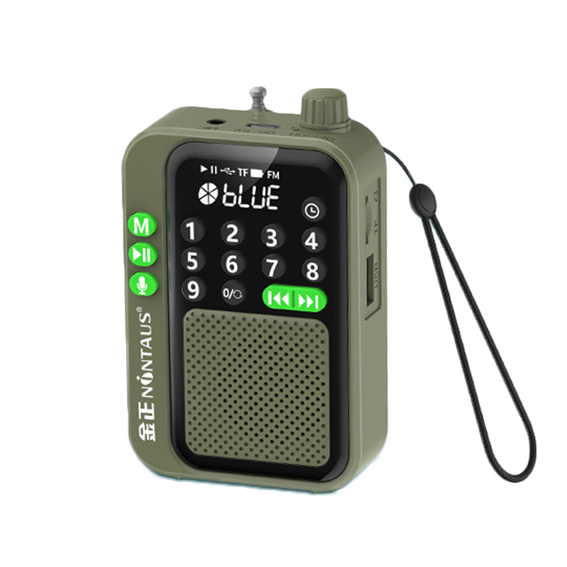 Mini kieszonkowe radio FM Odbiornik radiowy cyfrowy o wysokiej czułości Bezprzewodowy głośnik Bluetooth z wyświetlaczem LED Nagrywanie czasu uśpienia: Niebieski